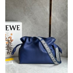 Loewe Flamenco Clutch Bag In Dark Purple Leather  277