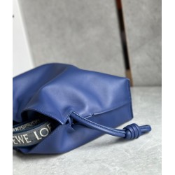 Loewe Flamenco Clutch Bag In Dark Purple Leather  277