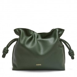 Loewe Flamenco Clutch Bag in Bottle Green Nappa Calfskin  315