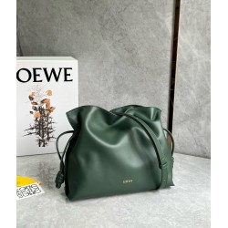 Loewe Flamenco Clutch Bag in Bottle Green Nappa Calfskin  315