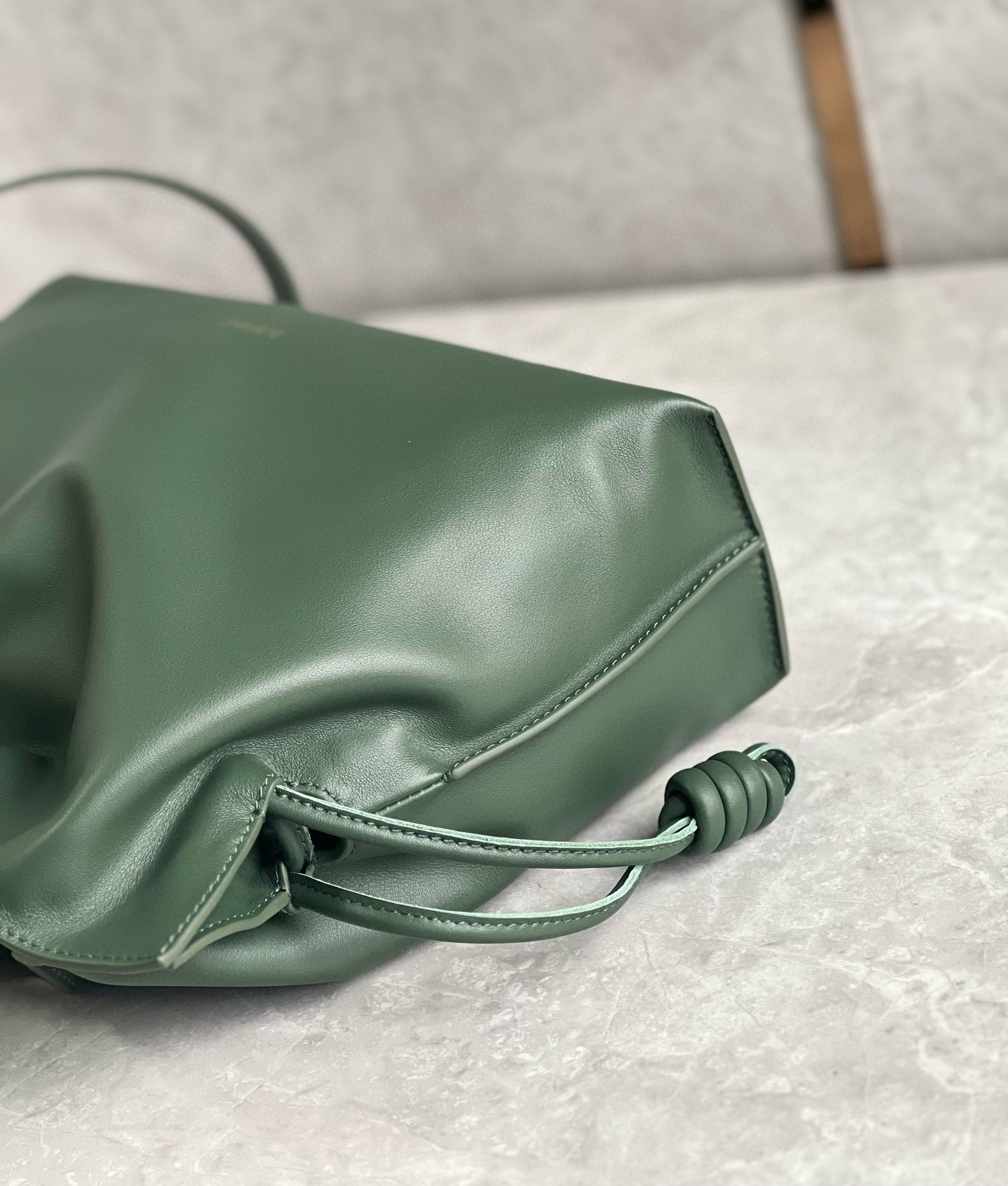 Loewe Flamenco Clutch Bag in Bottle Green Nappa Calfskin  315