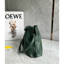 Loewe Flamenco Clutch Bag in Bottle Green Nappa Calfskin  315