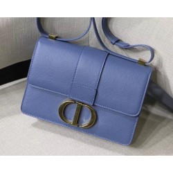 Dior 30 Montaigne Bag In Denim Blue Grained Calfskin 253