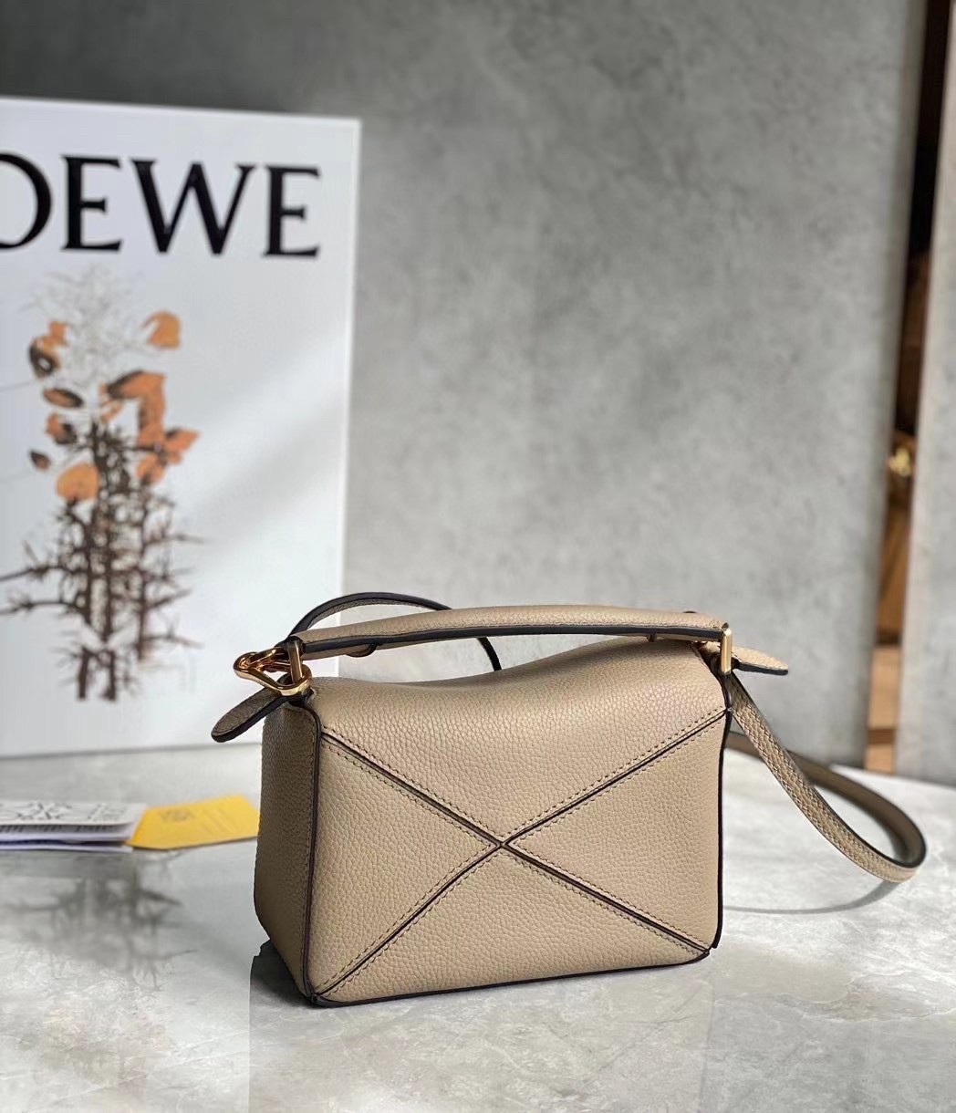 Loewe Puzzle Mini Bag In Sandy Grained Calfskin 412