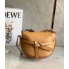 Loewe Small Gate Bag In Brown Calfskin and Jacquard 300