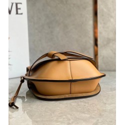 Loewe Small Gate Bag In Brown Calfskin and Jacquard 300