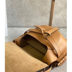 Loewe Small Gate Bag In Brown Calfskin and Jacquard 300