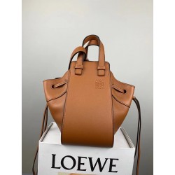 Loewe Mini Hammock Drawstring Bag In Brown Calfskin 339