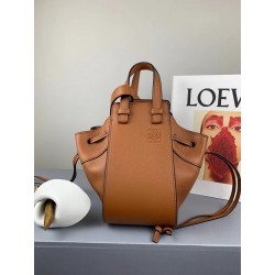 Loewe Mini Hammock Drawstring Bag In Brown Calfskin 339