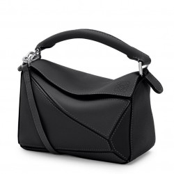 Loewe Mini Puzzle Bag In Black Calfskin Leather 103