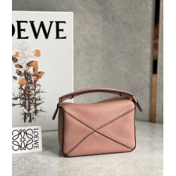 Loewe Puzzle Mini Bag In Dark Blush Grained Calfskin  225