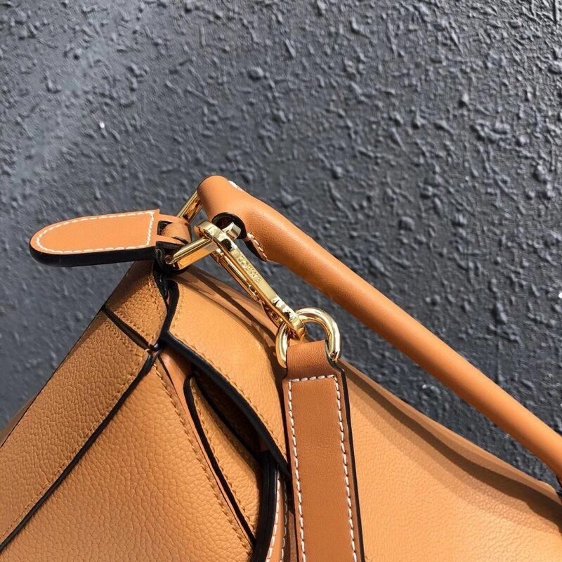 Loewe Small Puzzle Bag In Tan Grained Calfskin 250