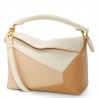 Loewe Puzzle Small Bag in Multicolor Angora and Beige Calfskin 298