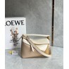 Loewe Puzzle Small Bag in Multicolor Angora and Beige Calfskin 298