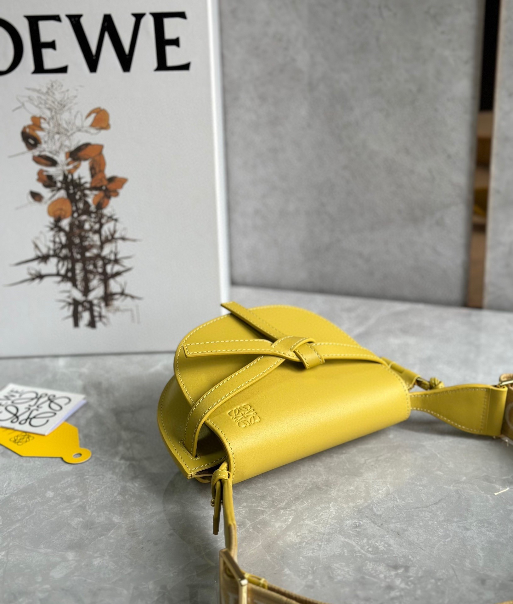 Loewe Gate Dual Mini Bag in Yellow Calfskin 634