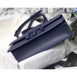 Dior 30 Montaigne Bag In Indigo Blue Matte Grained Calfskin 948