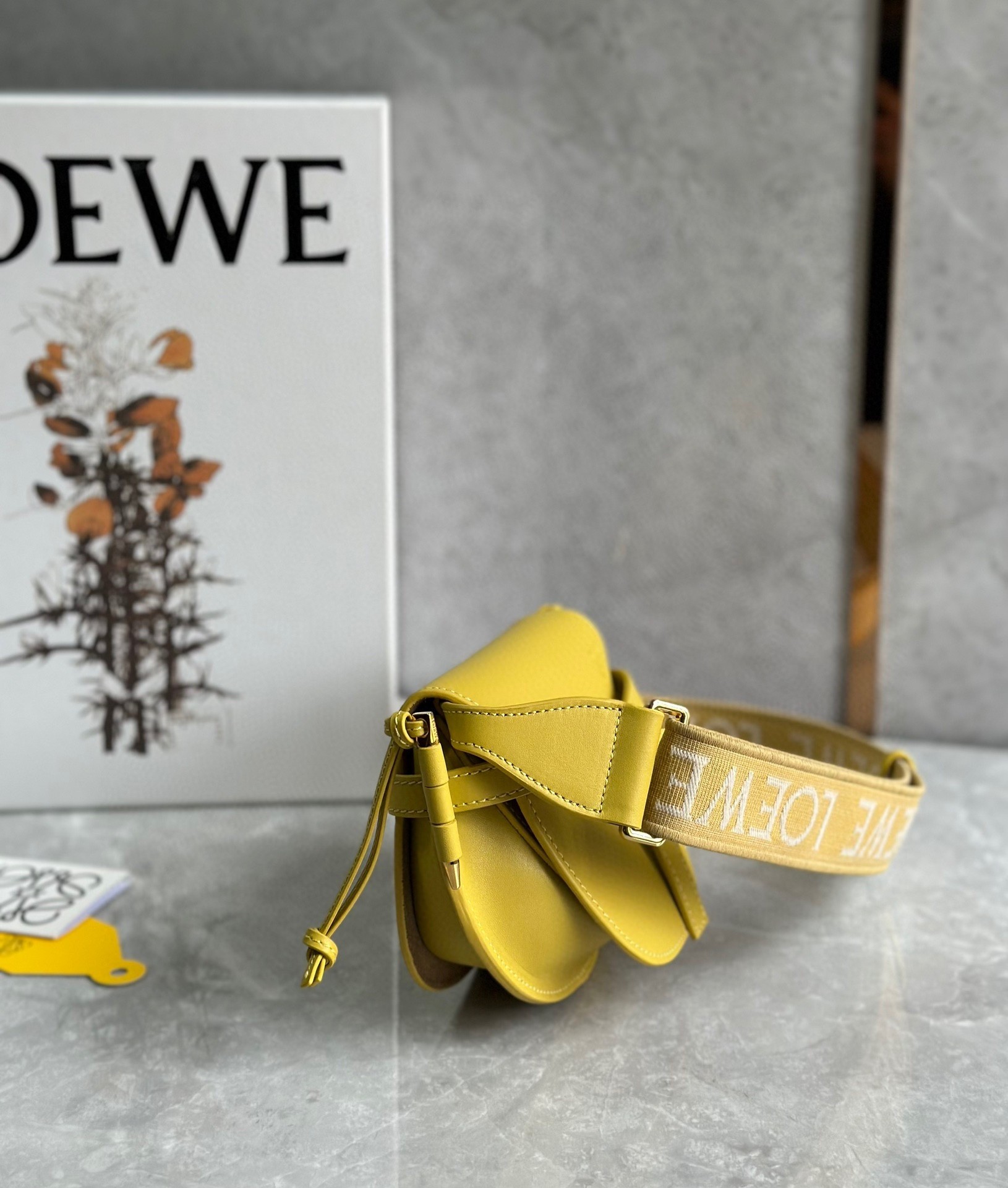 Loewe Gate Dual Mini Bag in Yellow Calfskin 634