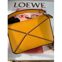 Loewe Puzzle Mini Bag In Avocado Green Calfskin 661