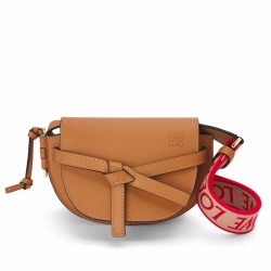 Loewe Mini Gate Dual Bag In Brown Calfskin 725