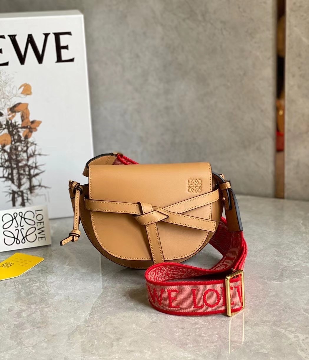 Loewe Mini Gate Dual Bag In Brown Calfskin 725