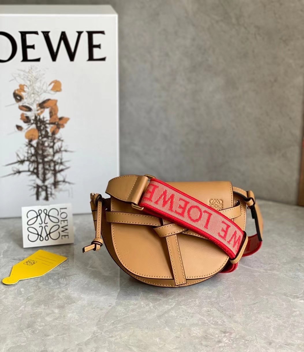 Loewe Mini Gate Dual Bag In Brown Calfskin 725