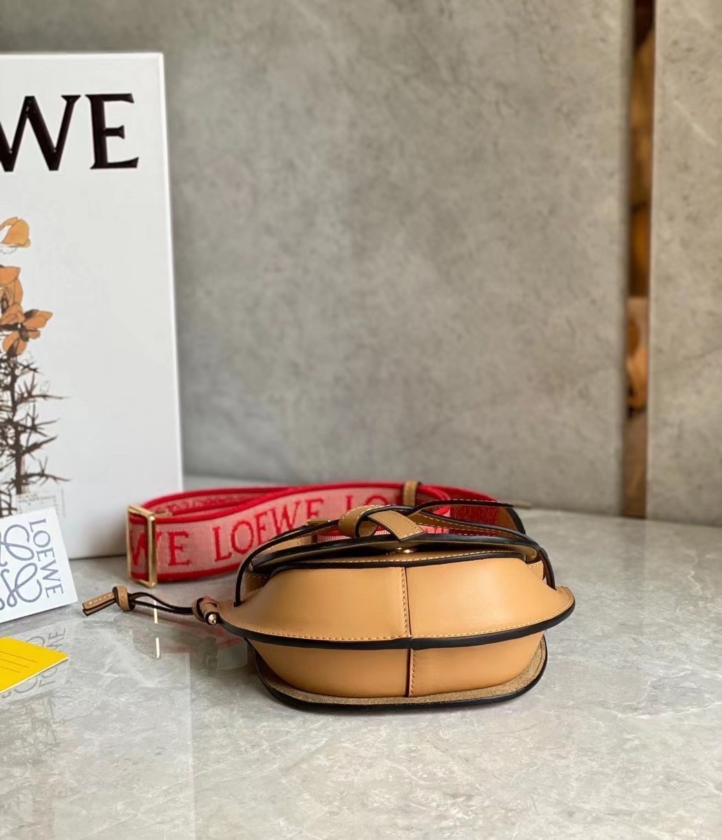 Loewe Mini Gate Dual Bag In Brown Calfskin 725