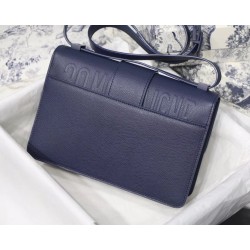 Dior 30 Montaigne Bag In Indigo Blue Matte Grained Calfskin 948