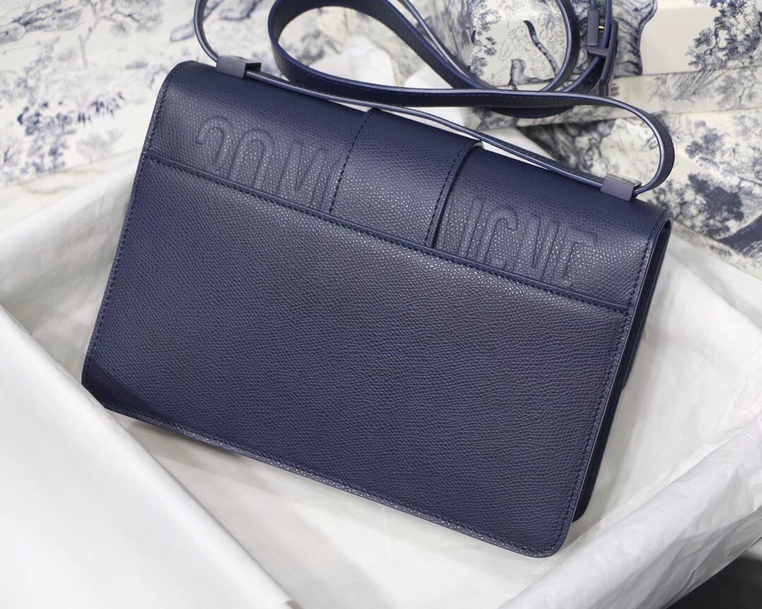 Dior 30 Montaigne Bag In Indigo Blue Matte Grained Calfskin 948