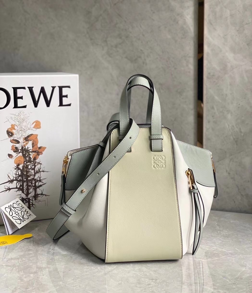 Loewe Small Hammock Multicolour Bag In Grey Calfskin 913