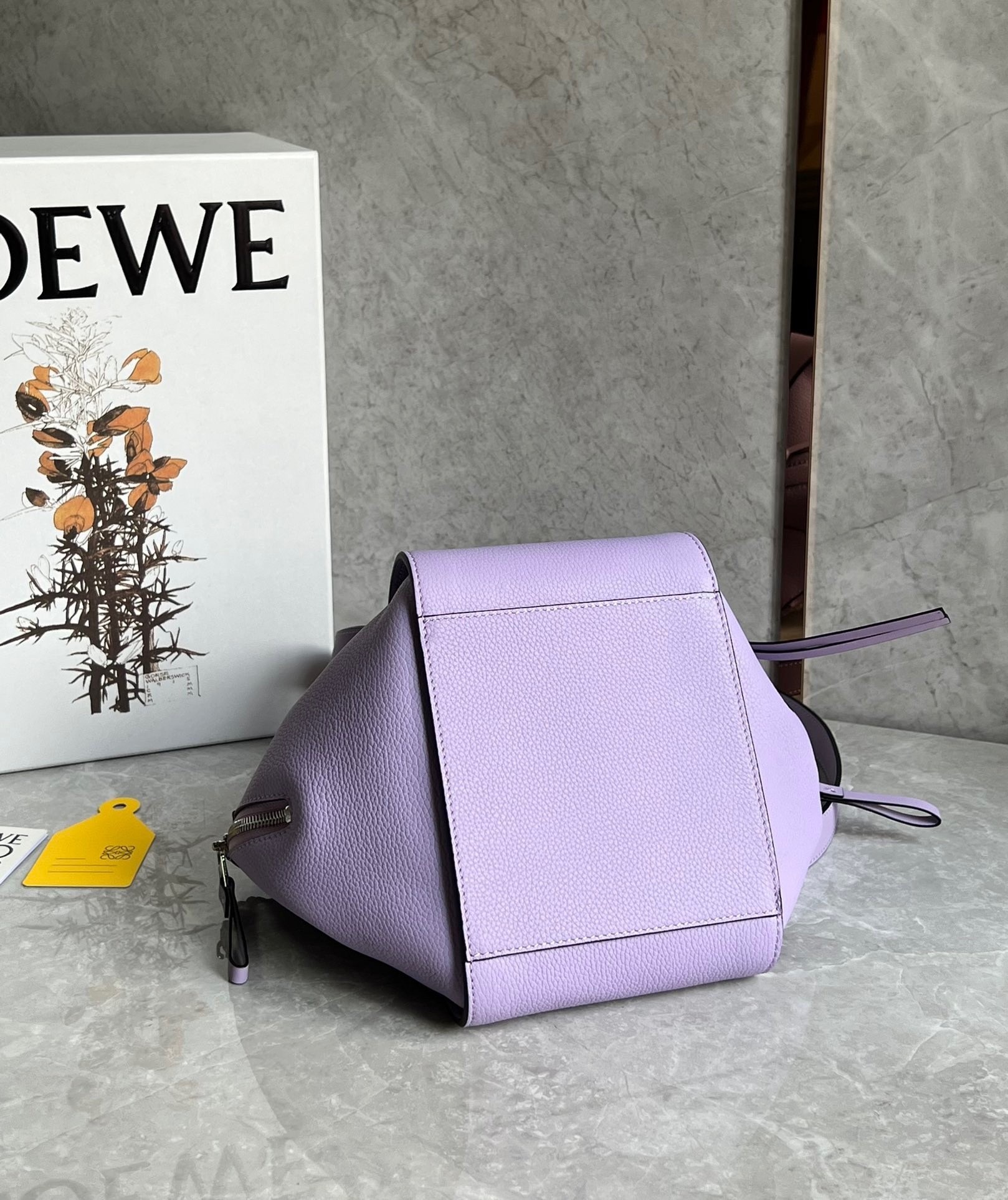 Loewe Compact Hammock Bag in Light Mauve Grained Calfskin 937