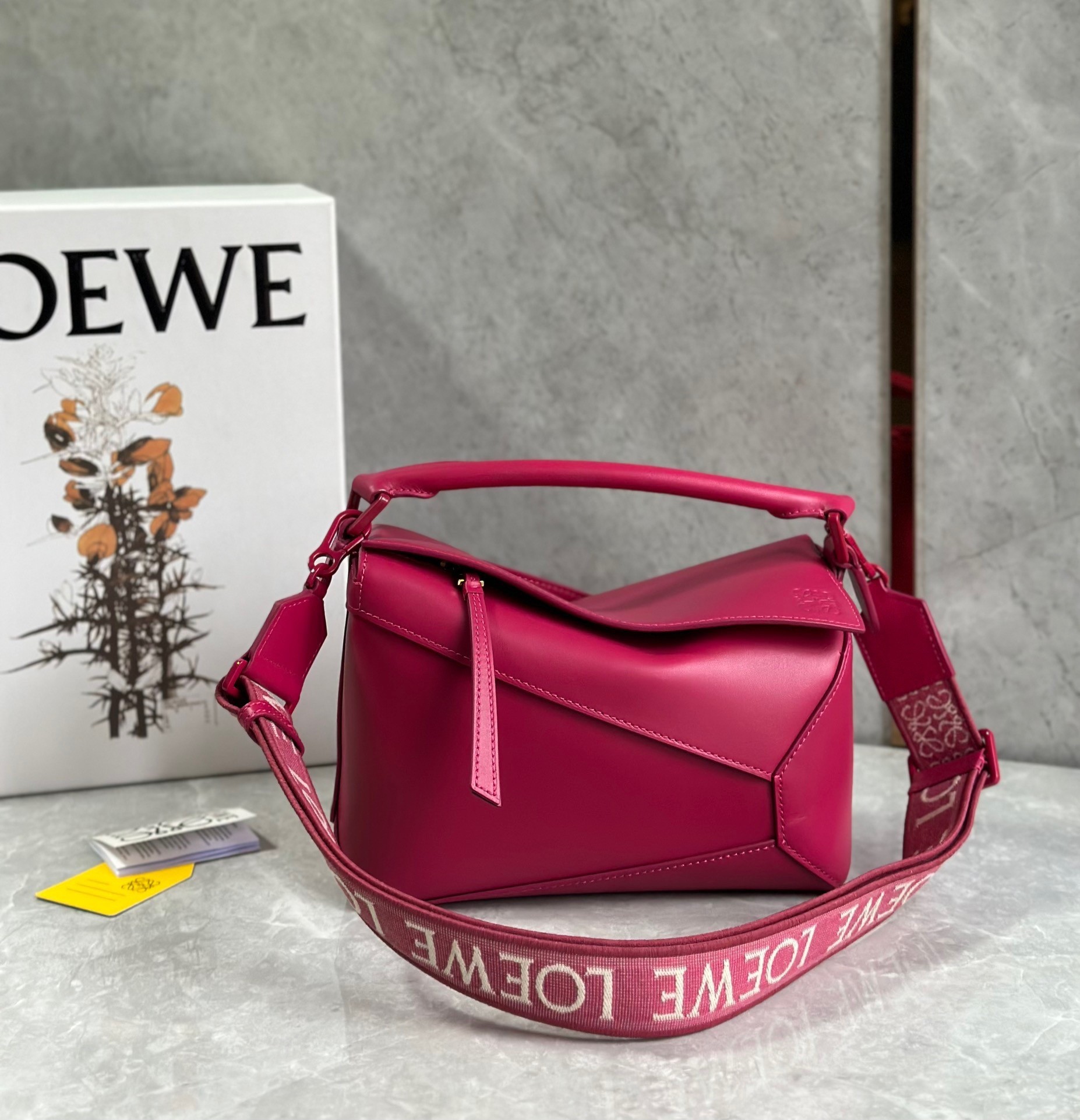 Loewe Puzzle Edge Small Bag In Ruby Red Satin Calfskin 124