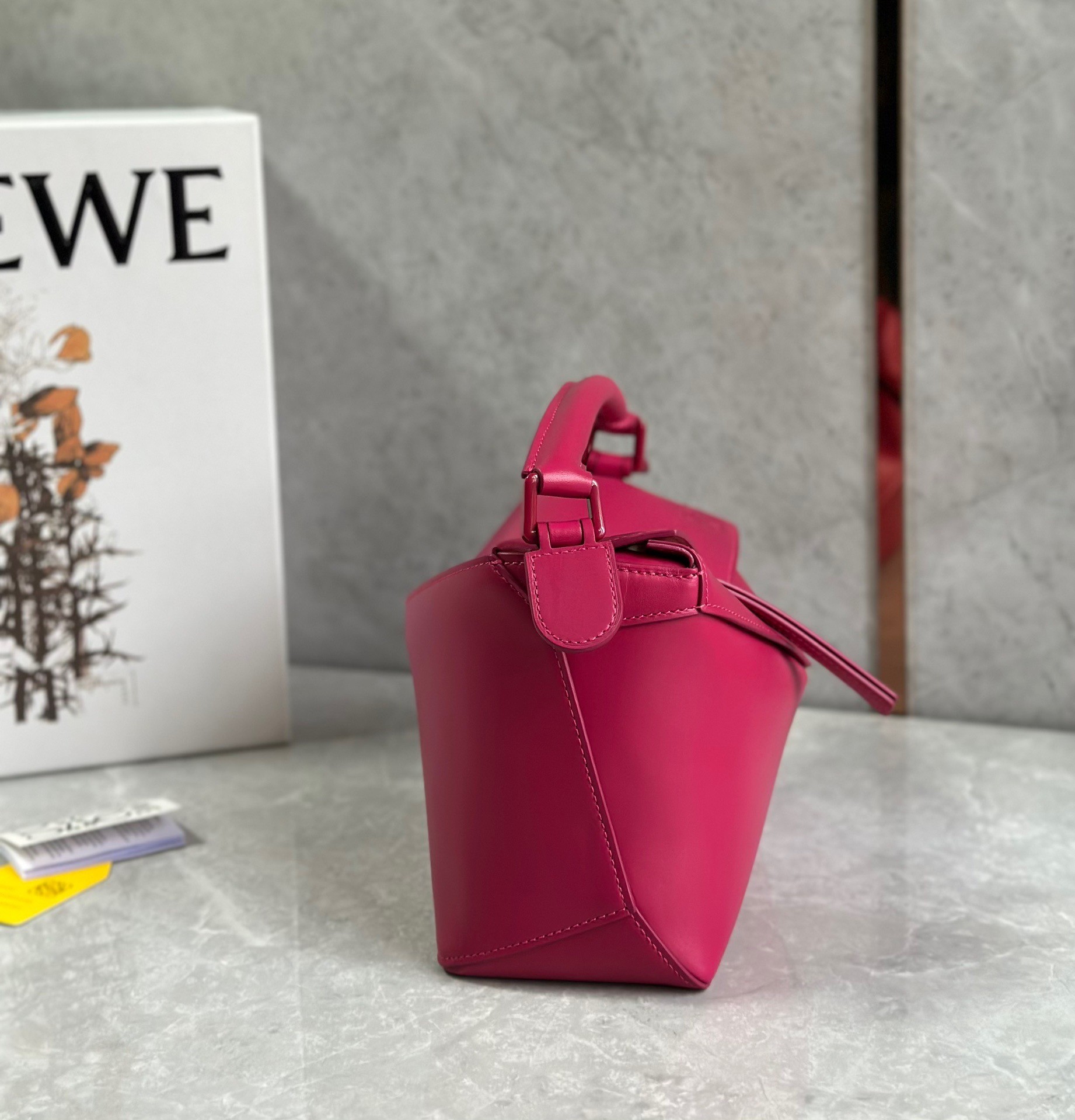 Loewe Puzzle Edge Small Bag In Ruby Red Satin Calfskin 124