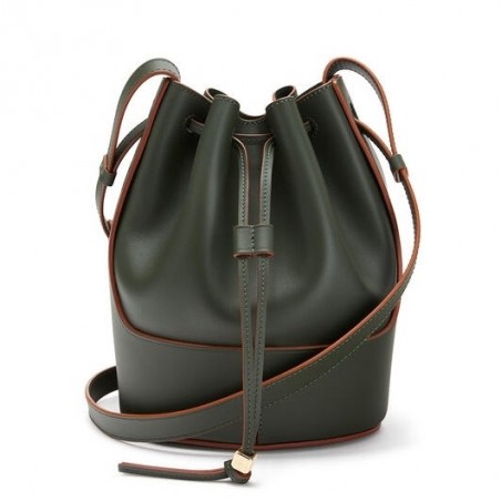 Loewe Small Balloon Bucket Bag In Khaki Calfskin 162