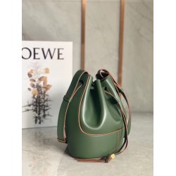 Loewe Small Balloon Bucket Bag In Khaki Calfskin 162