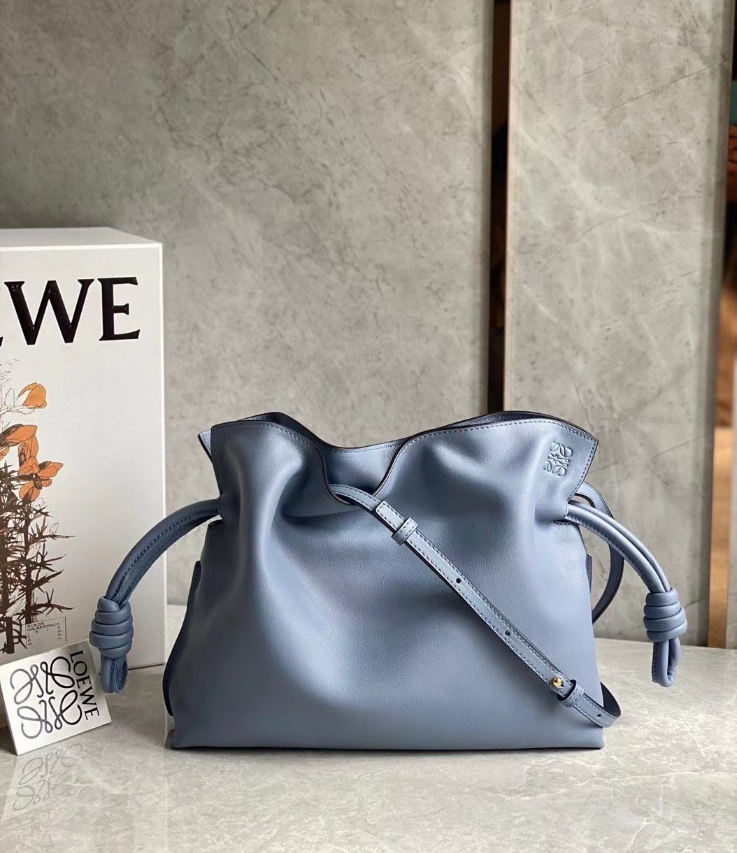 Loewe Flamenco Clutch In Atlantic Blue Nappa Leather 550