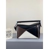 Loewe Small Puzzle Bag In Black/Taupe/White Calfskin 602