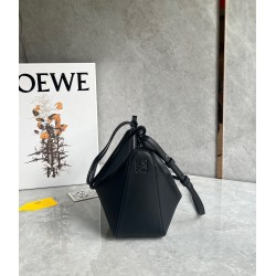 Loewe Mini Hammock Hobo Bag in Black Calfskin 009