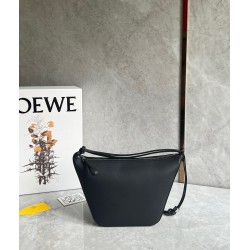 Loewe Mini Hammock Hobo Bag in Black Calfskin 009