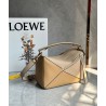 Loewe Puzzle Small Bag in Multicolour Warm Desert and White Calfskin 040