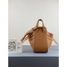 Loewe Mini Hammock Drawstring Bag In Brown Leather 076