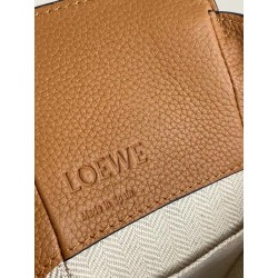 Loewe Mini Hammock Drawstring Bag In Brown Leather 076