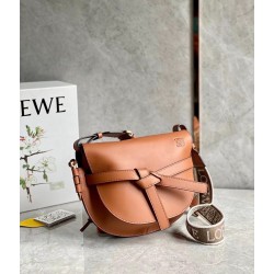 Loewe Small Gate Bag In Tan Calfskin and Jacquard 113