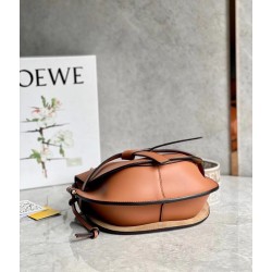 Loewe Small Gate Bag In Tan Calfskin and Jacquard 113