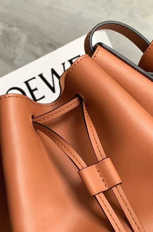 Loewe Medium Balloon Bucket Bag In Camel Calfskin 190