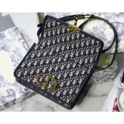 Dior 30 Montaigne Bag In Blue Oblique Jacquard Canvas 298