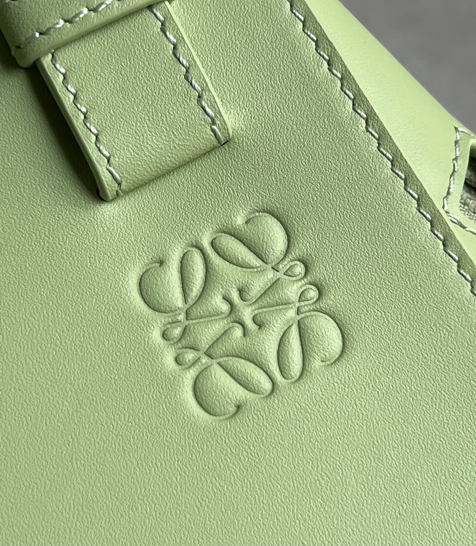 Loewe Compact Hammock Bag in Lime Green Satin Calfskin 555