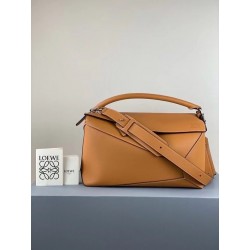 Loewe Large Puzzle Bag In Tan Calfskin 653