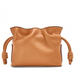 Loewe Flamenco Nano Clutch In Brown Nappa Leather 577