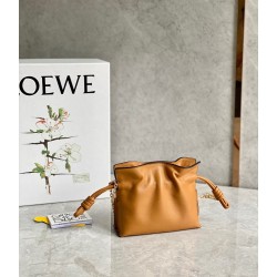 Loewe Flamenco Nano Clutch In Brown Nappa Leather 577