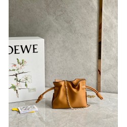 Loewe Flamenco Nano Clutch In Brown Nappa Leather 577